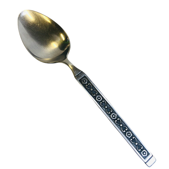Gorham Hacienda Stainless Steel 1968 Black Accents Solid Serving Spoon 8 3/4 in - Picture 6 of 6